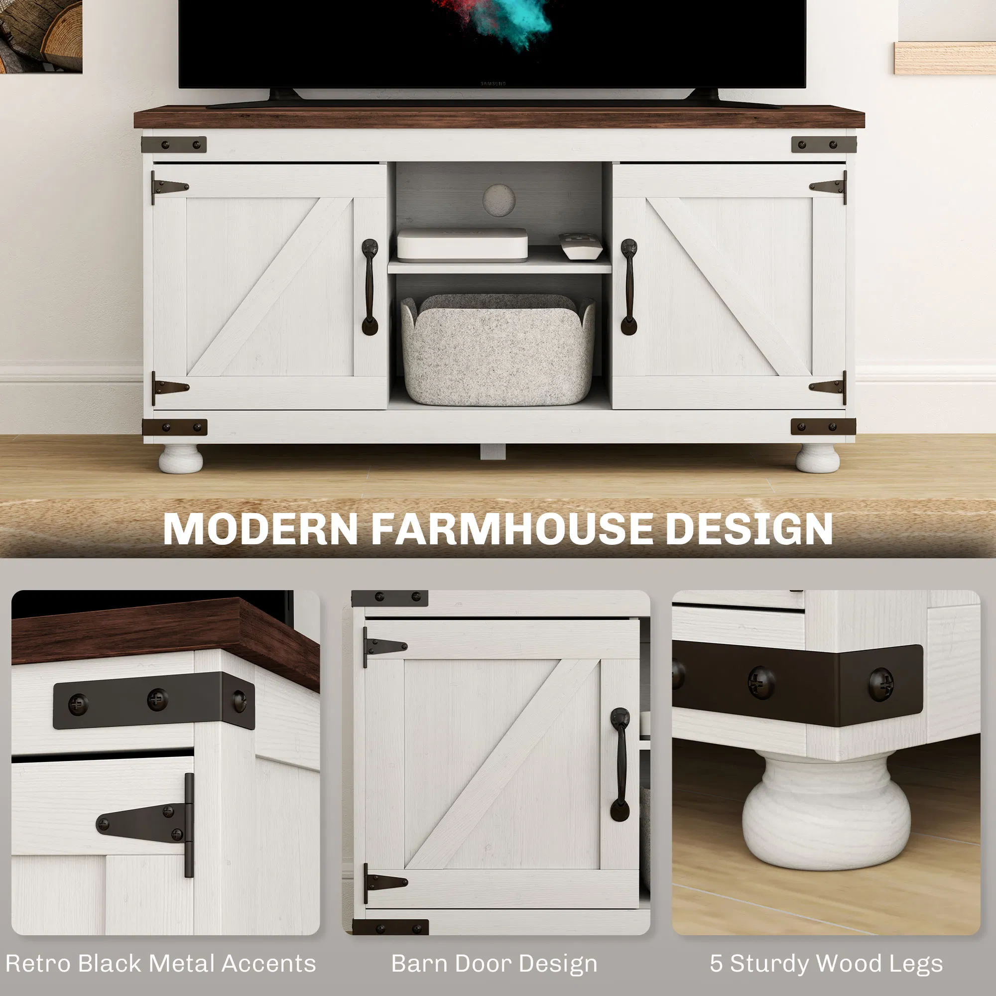 Farmhouse TV Stand, picture 4 of 5