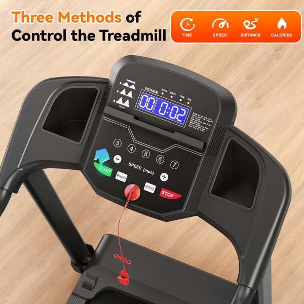 Treadmills for Home Treadmill with Incline Walking Pad Treadmill Running Machine 2.5HP Quiet Brushless, 265 Lbs Capacity, App, Pulse Sensor Heart Rate with LCD Display Holder for Cup & Phone-17