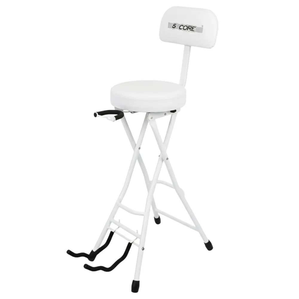 5Core Guitar Stool 3.15" Padded Chair w Backrest Foldable Music Seat Built in Foot Rest Guitar Stand image 14