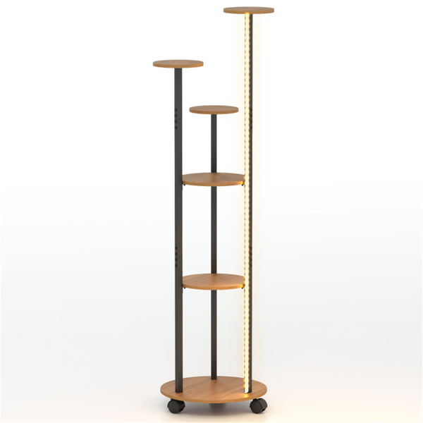 6-Tier Plant Stand with RGB Light Strip, Smart APP & Remote Control Plant Shelf for Home Decor-Natural-14