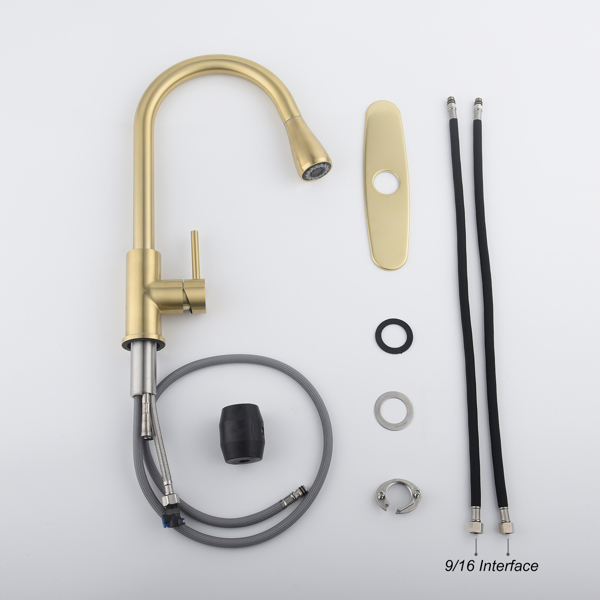 厨房水龙头家用洗菜盆龙头Kitchen Faucet with Pull Out Spraye-15