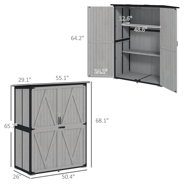 Outdoor Garden Storage Shed Tool House-10