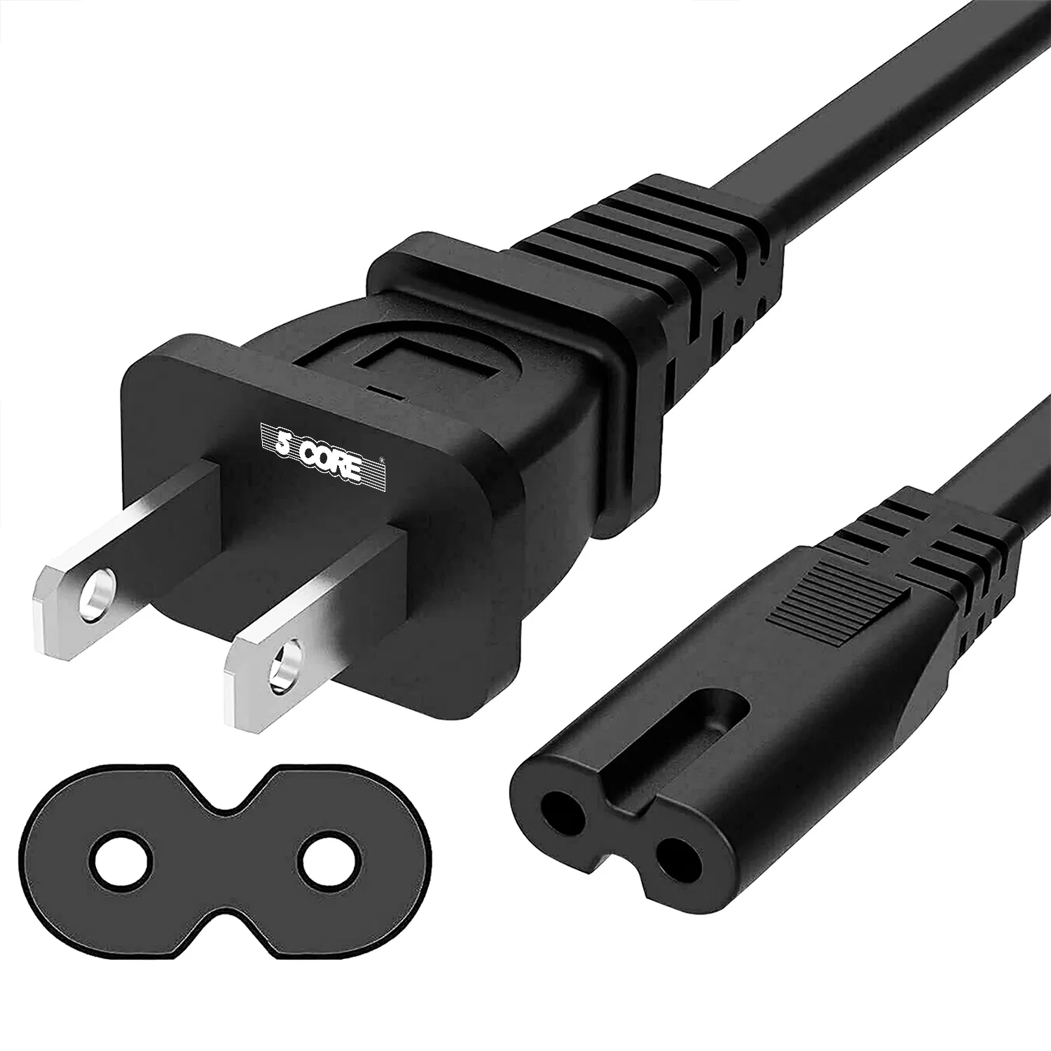 5 Core AC Power Cord 12 Ft ? 2 Prong US Male to Female Extension Adapter ? 16AWG/2C 125V 13A 1/2/5 Pc - PP 1002