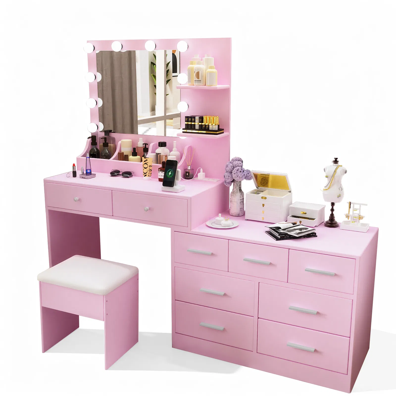 Vanity Desk Set with Light
