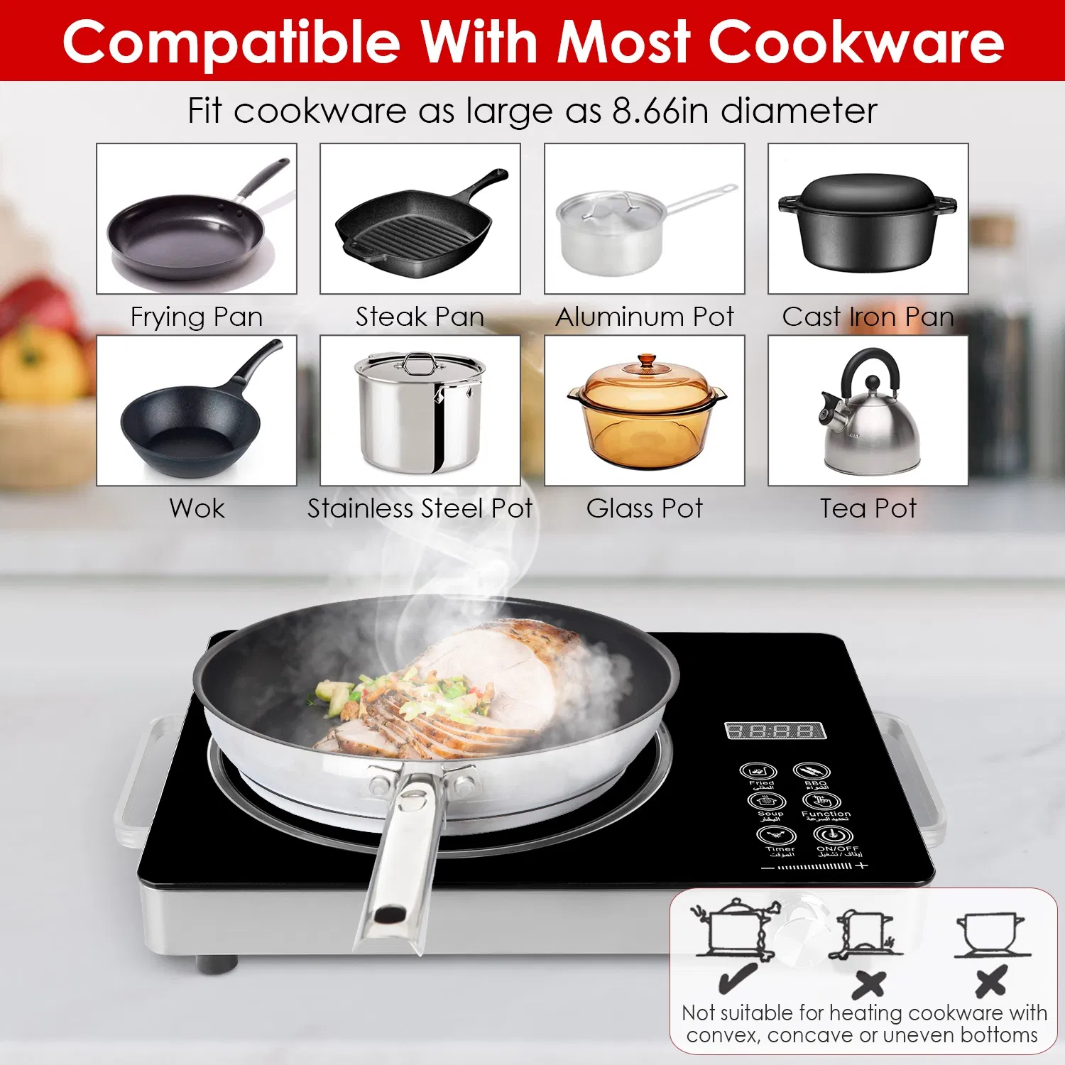 7000W Electric Double Ceramic Stove/ 3500W Electric Single Ceramic Stove Options 3 Colors Available image 5