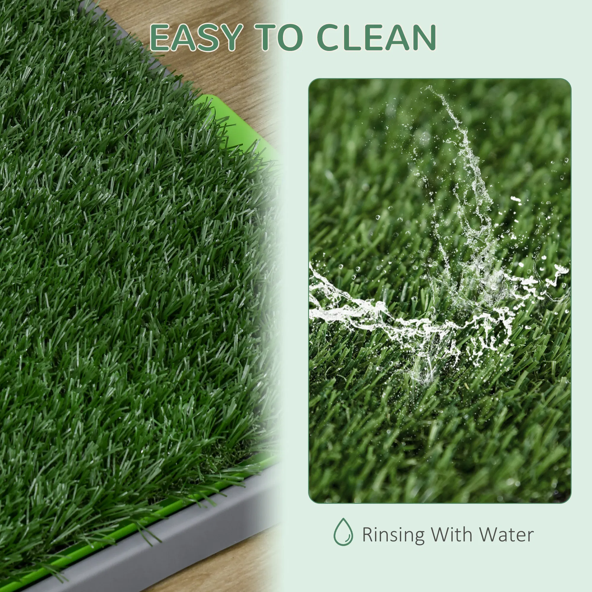 Artificial Grass Pee Pad for Dogs Potty Training, 26" x 16", 2 Packs, Green — image 1