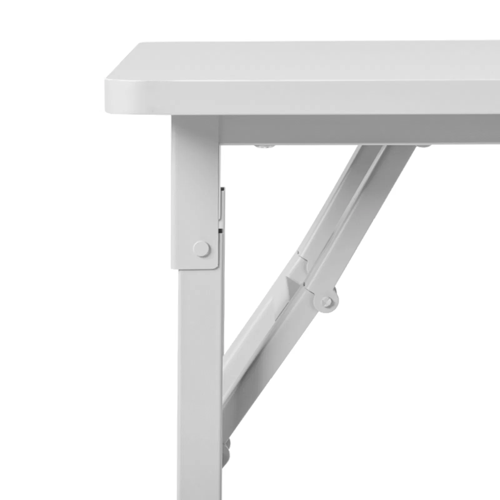 White MDF Folding Nail Desk with 2 Drawers, Cabinet Door & Storage Shelf image 5