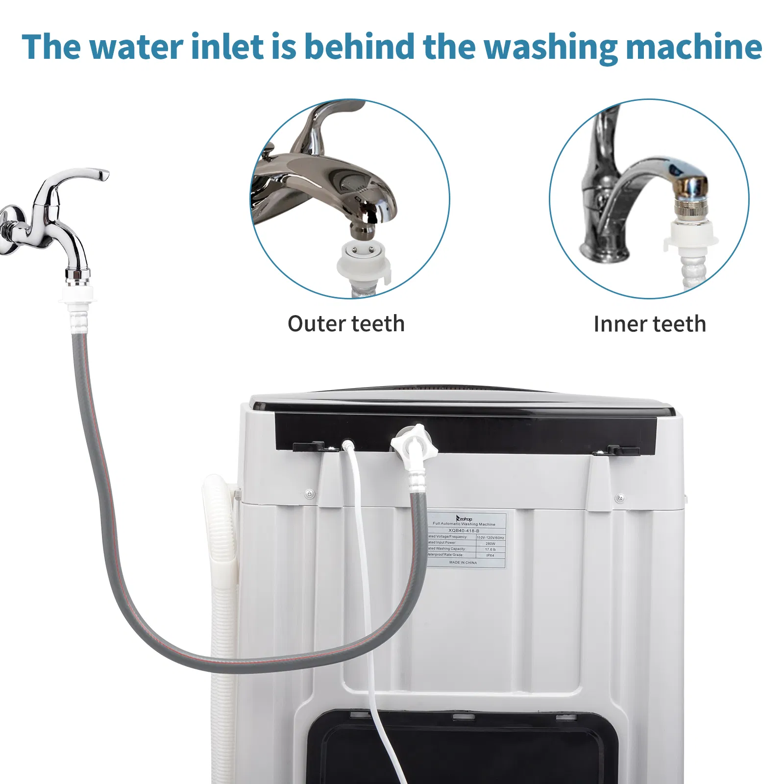 Full-automatic Washing Machine Top Load Portable Compact Laundry β photo 6