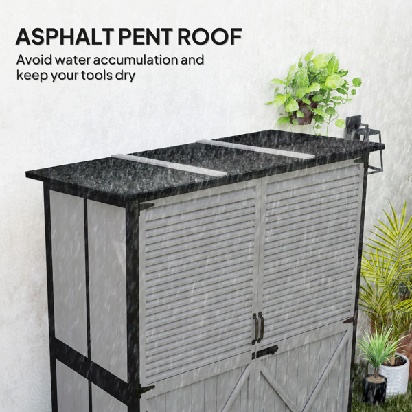 Outdoor Garden Storage Shed Tool House-13