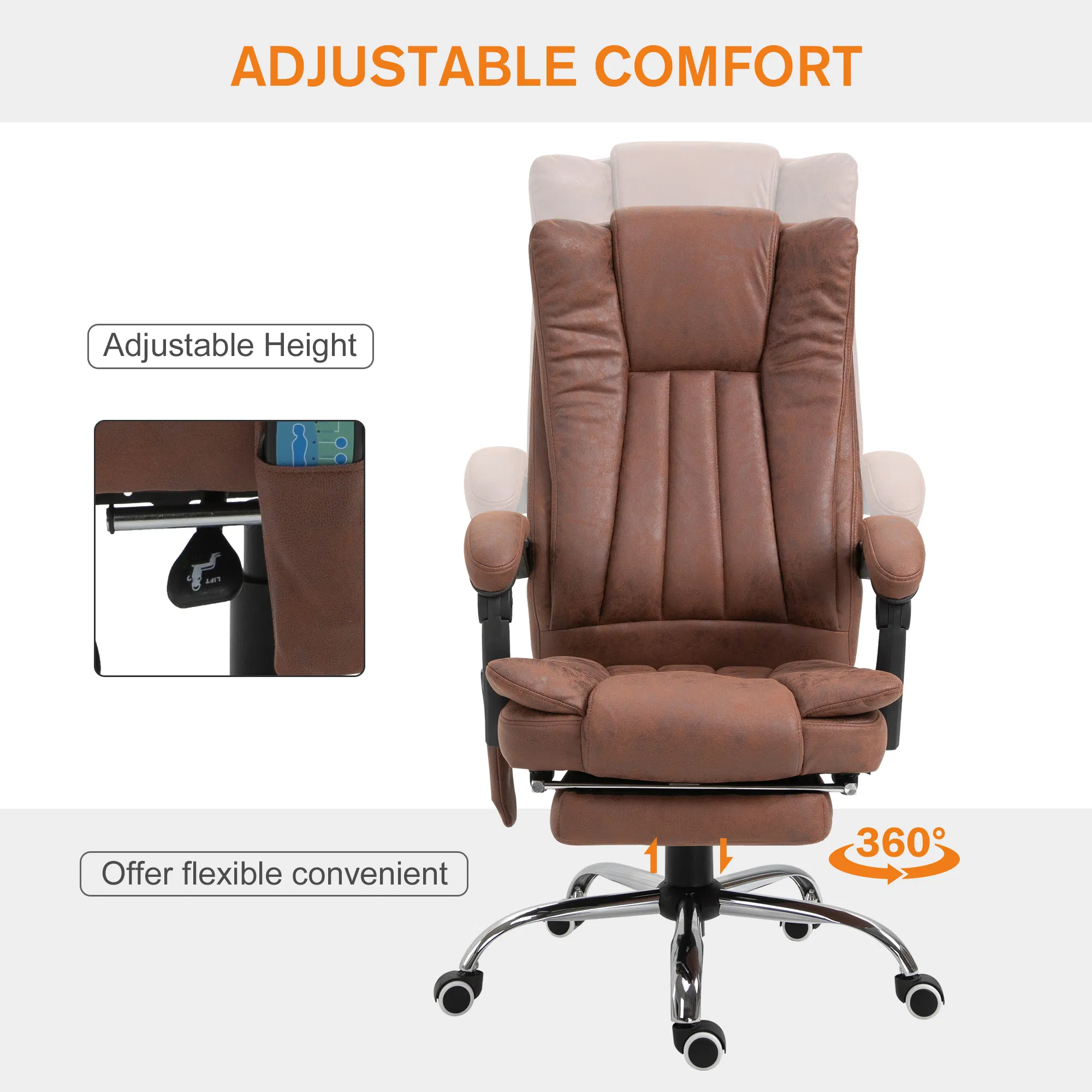 Vibration Massage Reclining Office Chair, picture 2 of 5