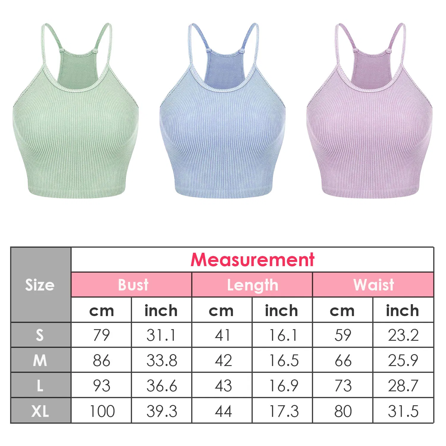 3 Pack Women Crop Basic Tank Top Ribbed Knit Sleeveless Round Neck 9 Color Machine Wash Summer Crop S to XL image 6