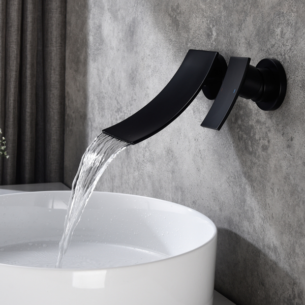 壁挂式浴室瀑布式水龙头Wall mounted bathroom waterfall faucet-13