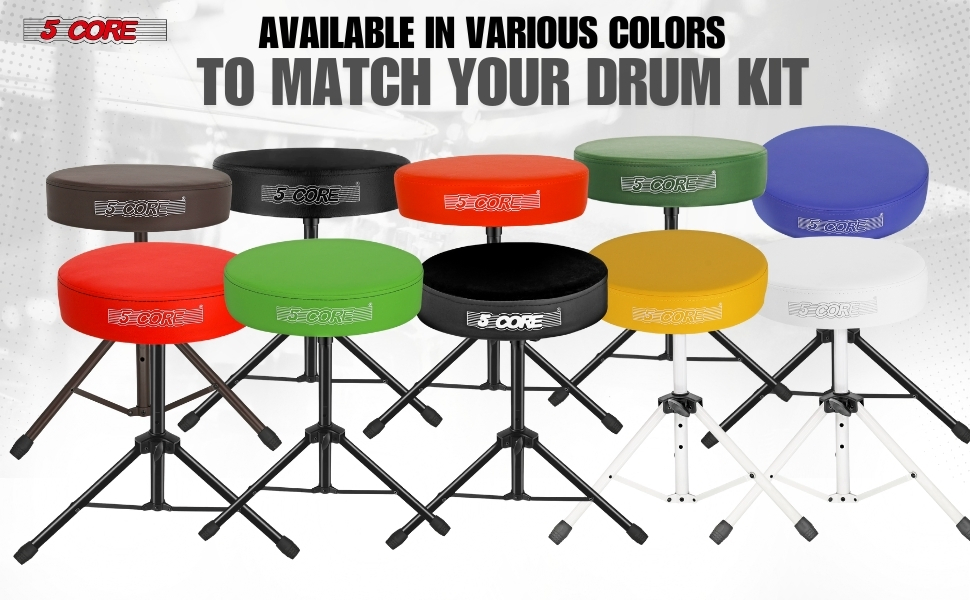 5 Core Drum Throne 3" Thick Padded Memory Foam Comfortable Drummer Stool 330Lb Capacity Adjustable image 15
