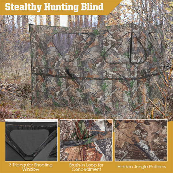 2-Panel See-Through Hunting Blind - Pop-Up Design with 3 Shoot Through Ports-13