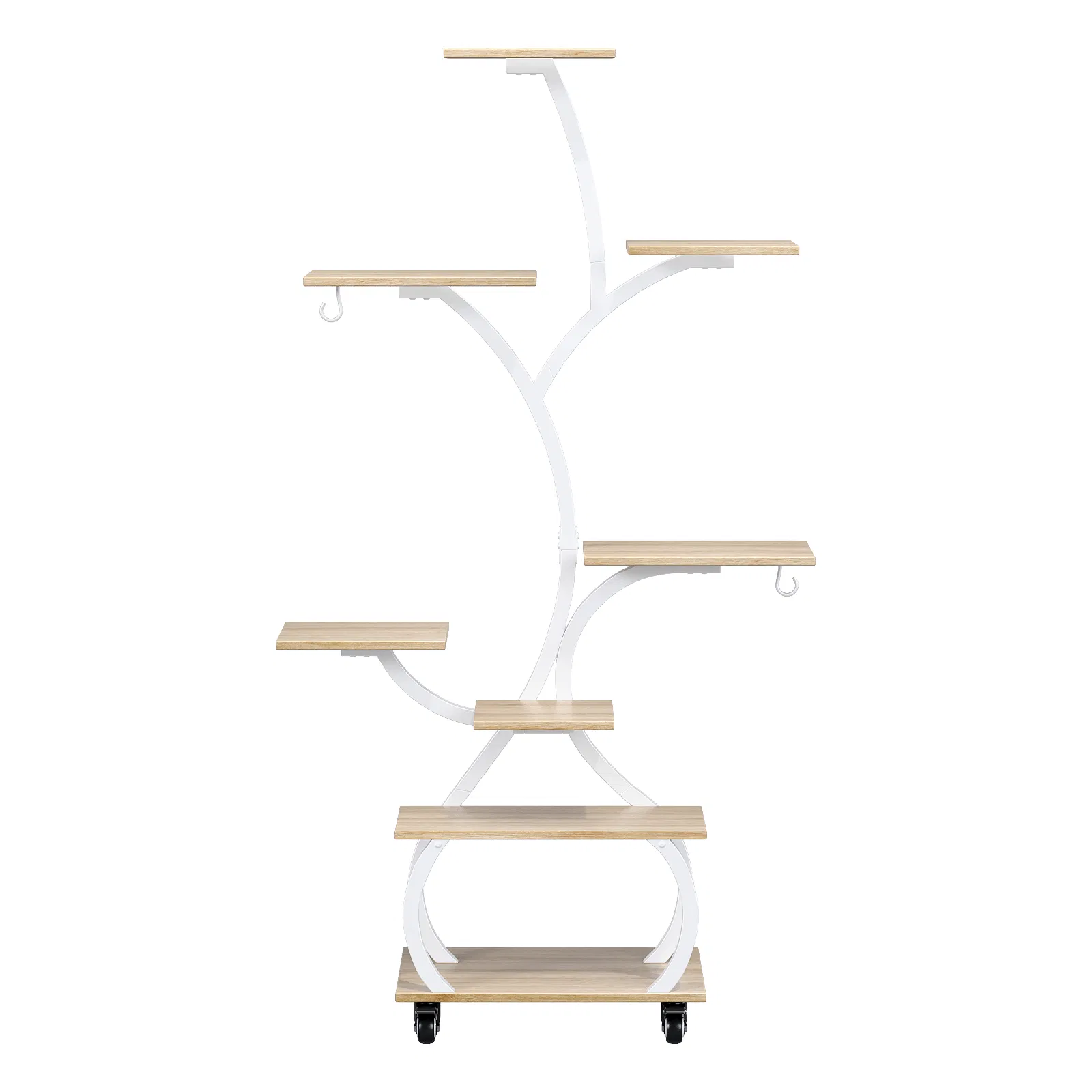Tree Shaped Plant Stand with Full Spectrum Grow Light, White Metal Frame Plant Shelf with Lockable… image 12