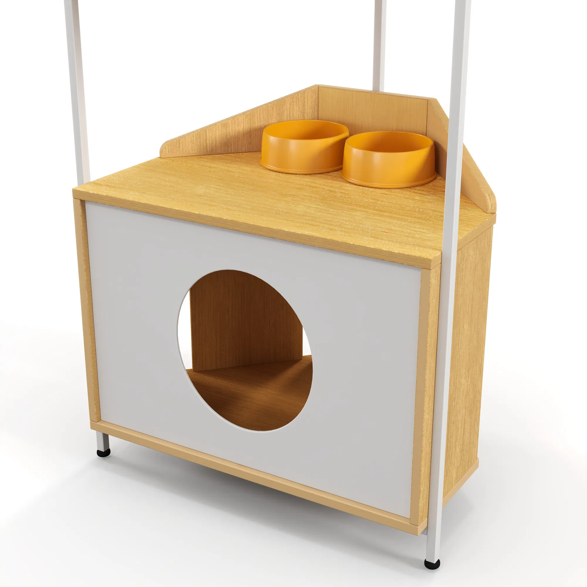 Corner Cat Tower, Cat Tree with Scratching Post, Cat Condo with Feeding Station and Climbing Platforms… image 9