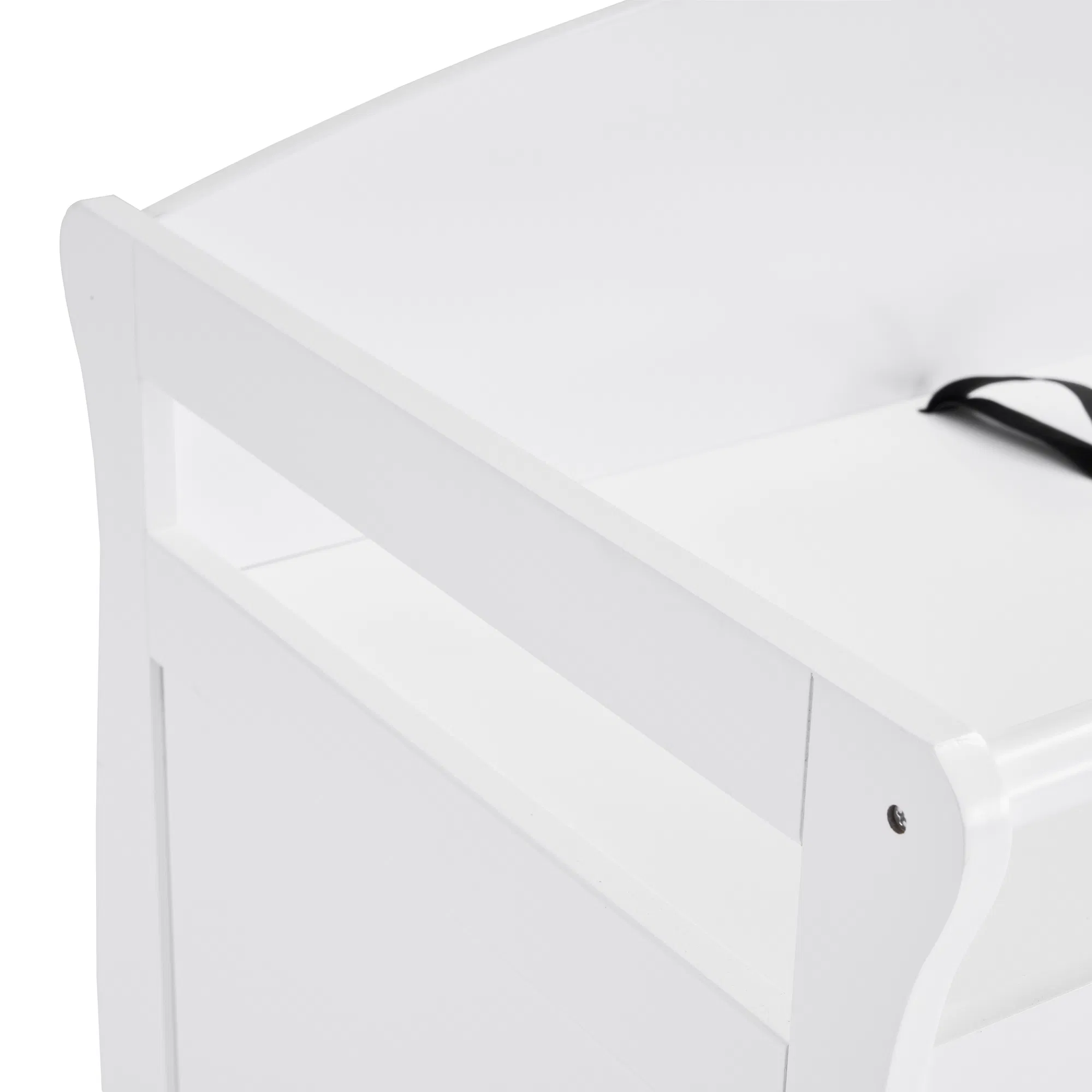 White 3-Tier Drawer Baby Cot with Safety Guard – 90.5x58x92cm | Wooden Baby Bed & Storage Combo image 14