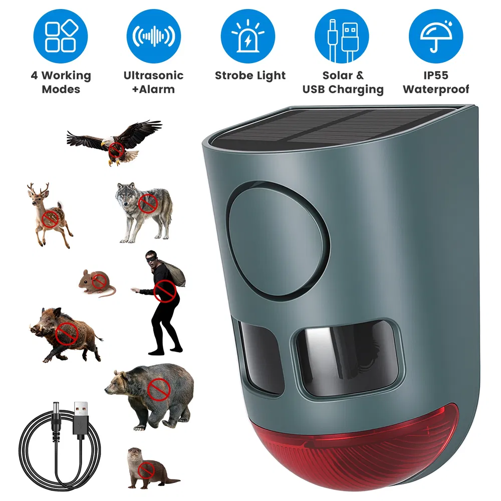 3-In-1 Ultrasonic Solar Animal Repeller Motion Activated Animal Repellent image 13