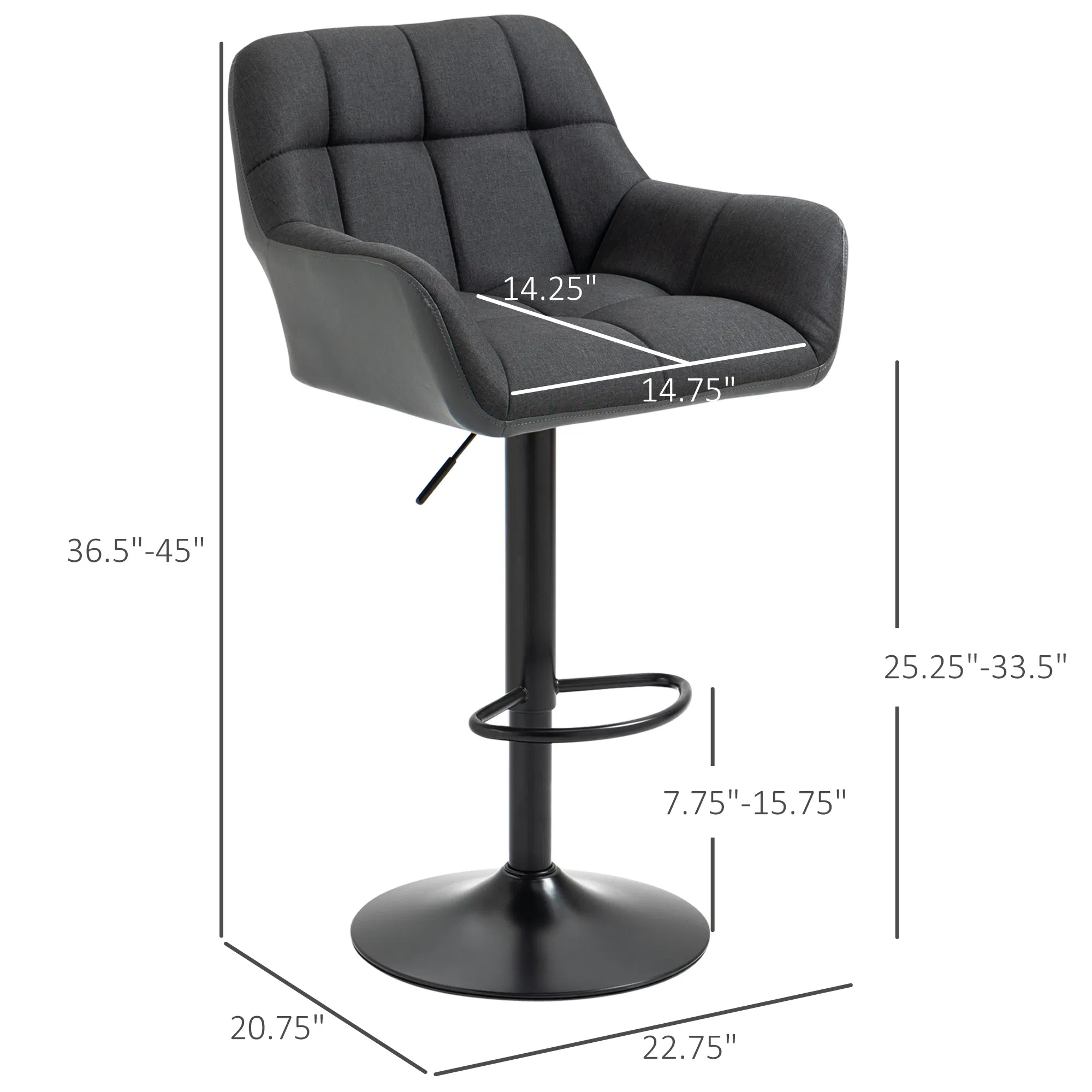 Swivel Adjustable Bar Stools, picture 3 of 5
