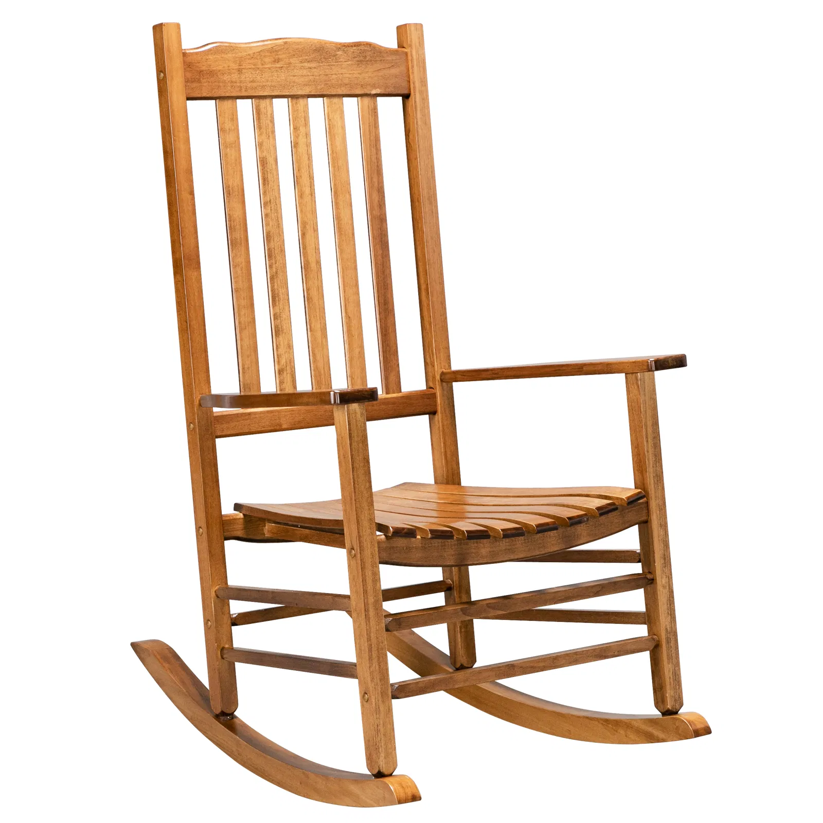 68.5*86*115CM Square Wooden Rocking Chair Wavy Backboard White image 3