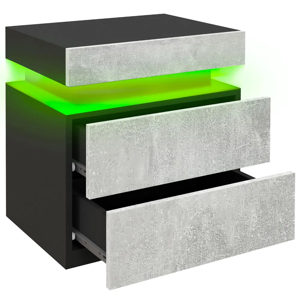 Nightstand with LED Lights and Drawers, picture 5 of 5