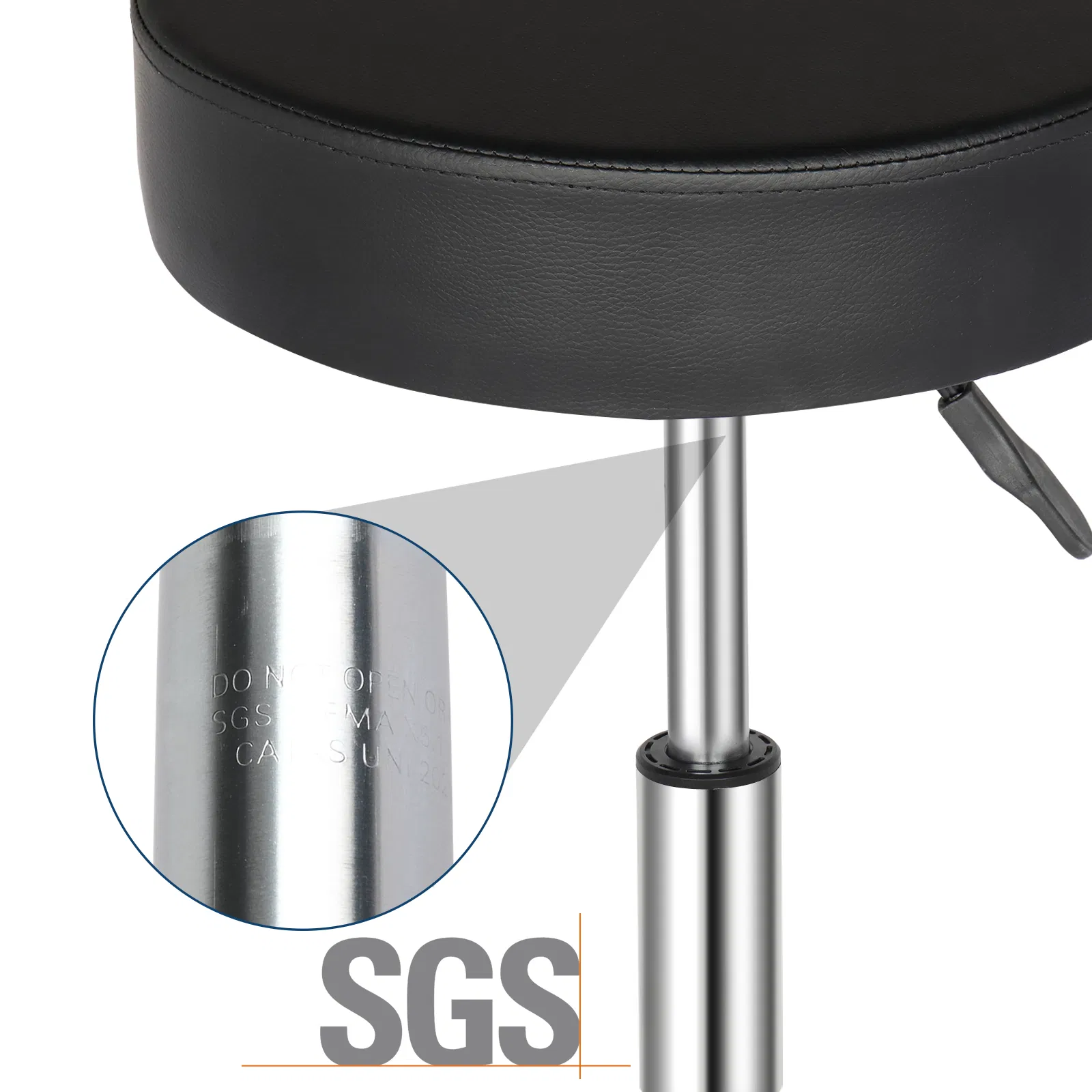 Round Stool Plastic Arch Feet Rotation Bar Stool Black image 17