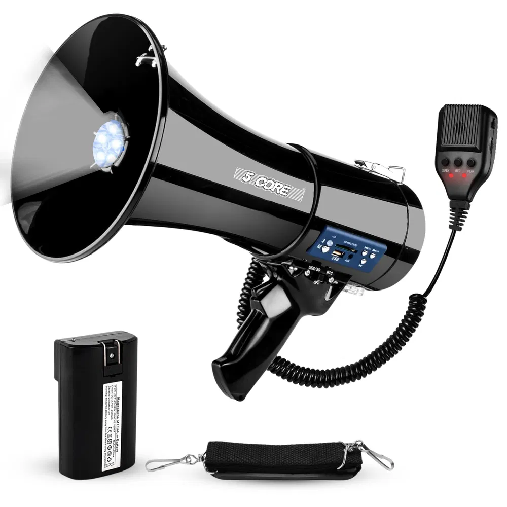 5 Core Megaphone Speaker 100/50W Loud Rechargeable/ Battery Power Bullhorn image 14