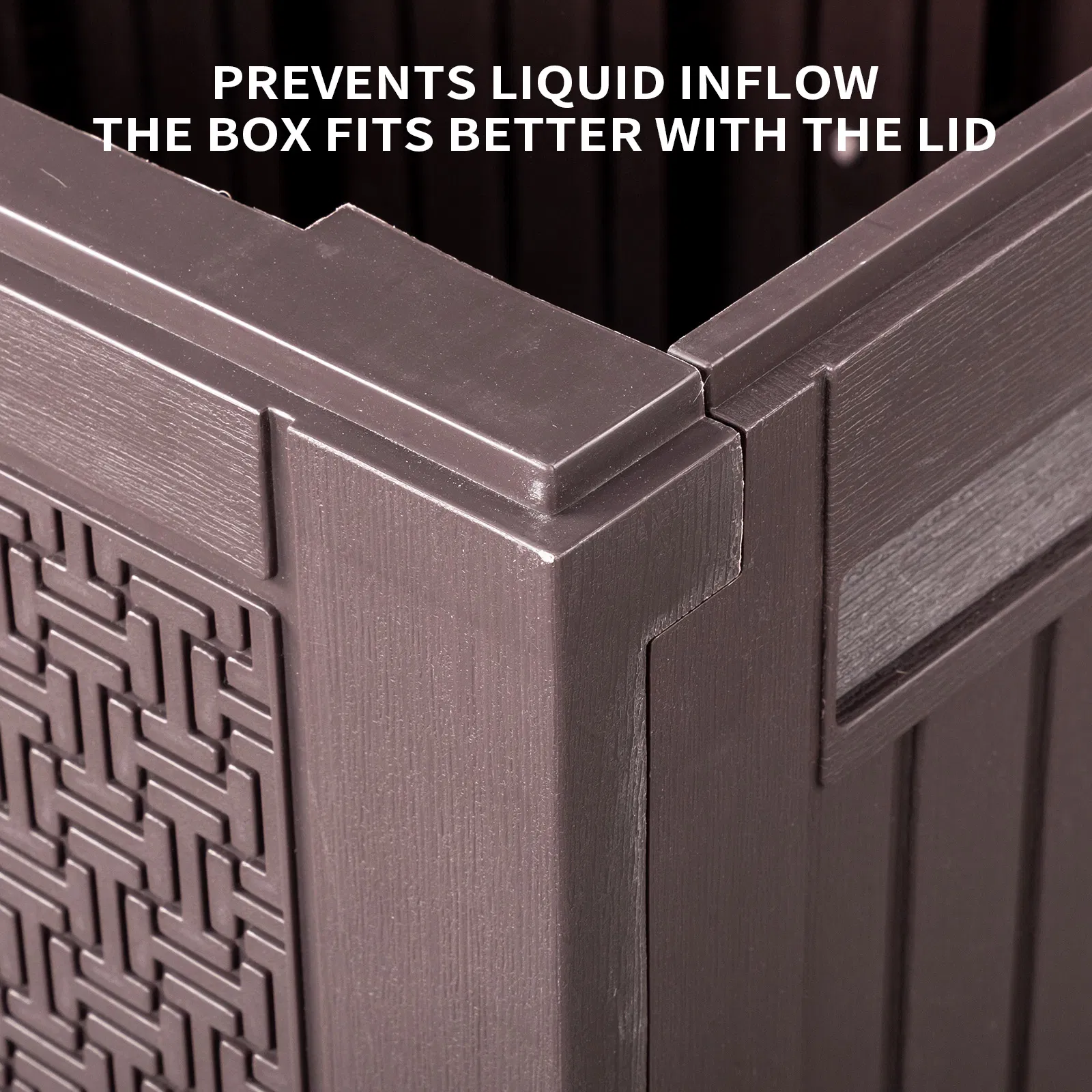 90gal Outdoor Garden Plastic Storage Deck Box Chest Tools Cushions Toys Lockable Seat image 2