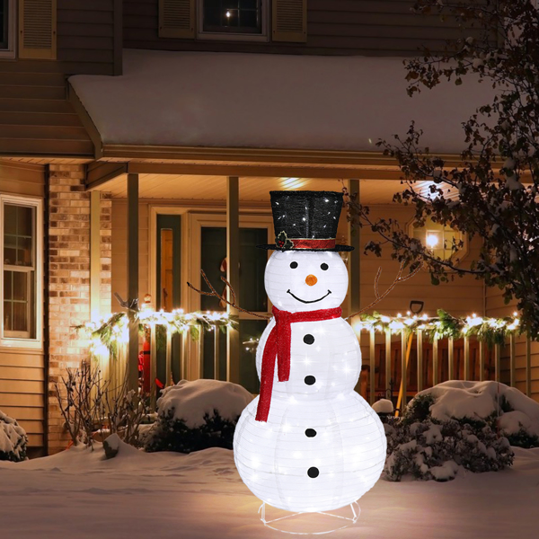 [Replace 62175283]60*60*120cm 30.00V 3.60W  Snowman Snow Fleece Garden Snowman Decoration White-39