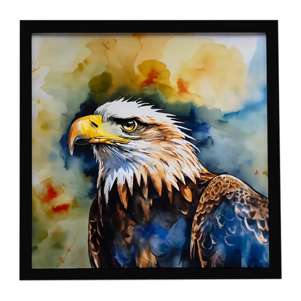 Framed Metal Print Eagle, 8x8, picture 3 of 3