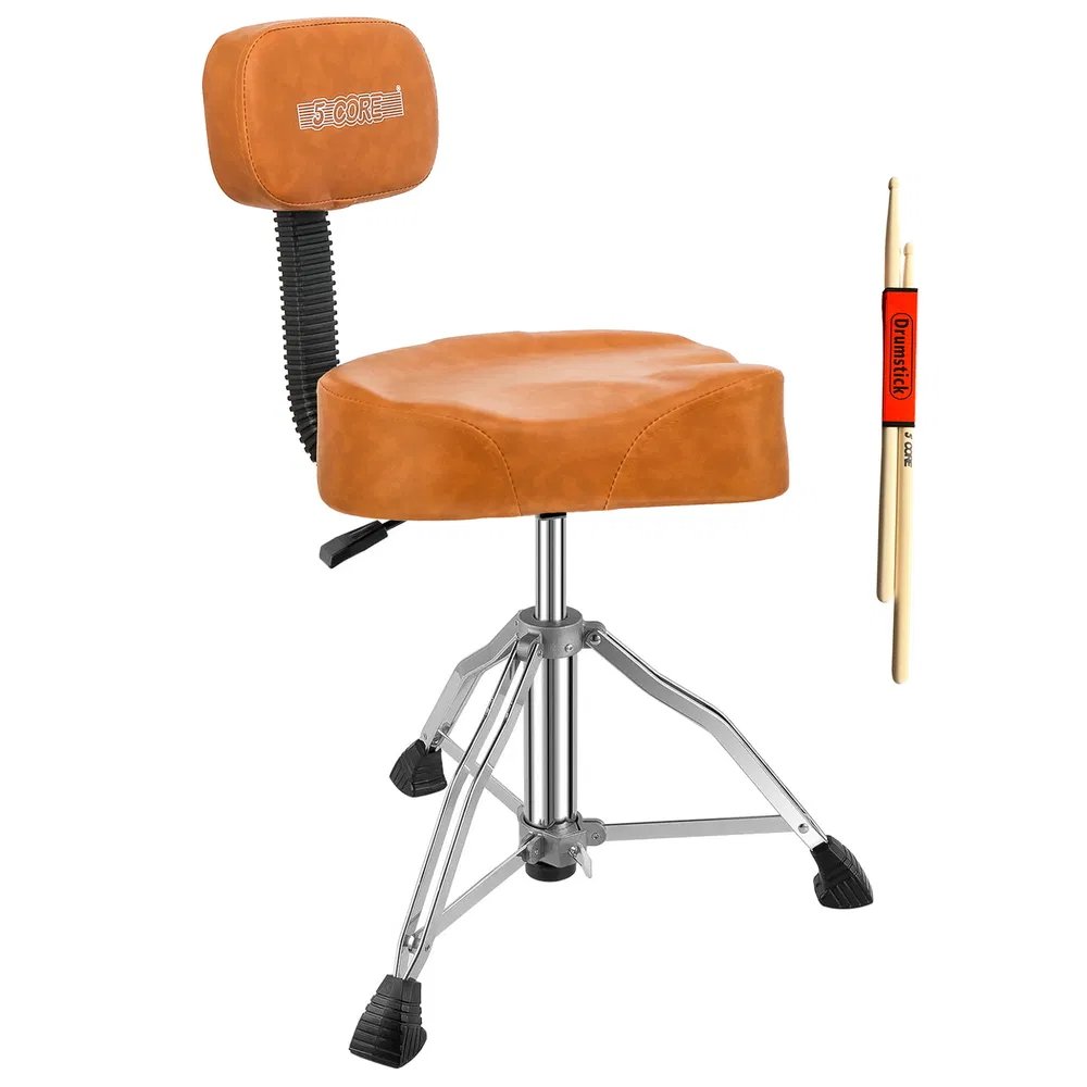 5Core Drum Throne 4" Cushion Padded Stool w Backrest Airlift Height Adjustable Chair w 441Lb Capcity image 21