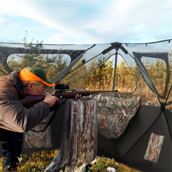 2-Panel See-Through Hunting Blind - Pop-Up Design with 3 Shoot Through Ports-14