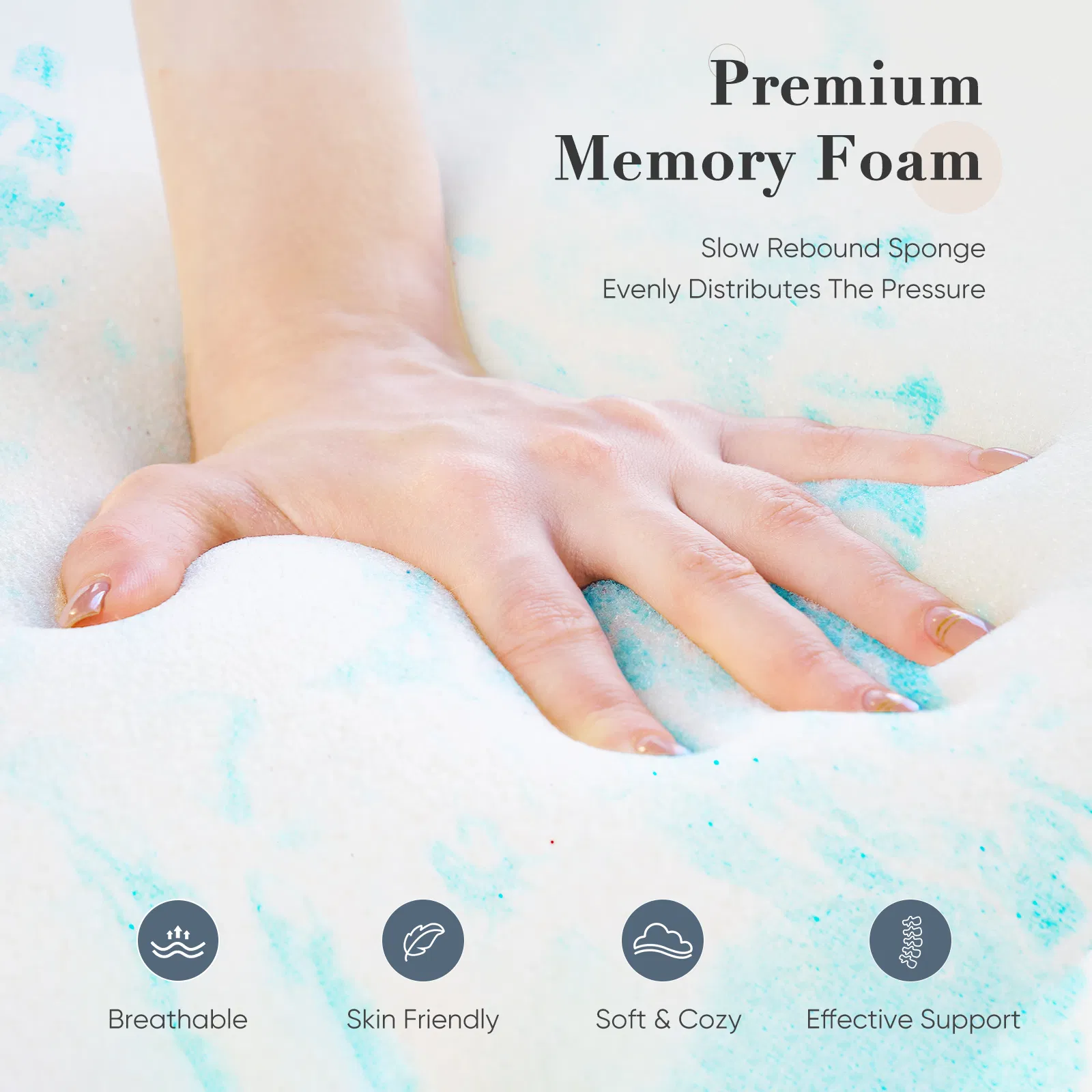 2-3 Inch Gel Memory Foam Mattress Topper Full Size Cooling Mattress Soft and Breathable Bed Topper School Bedroom Furniture image 3