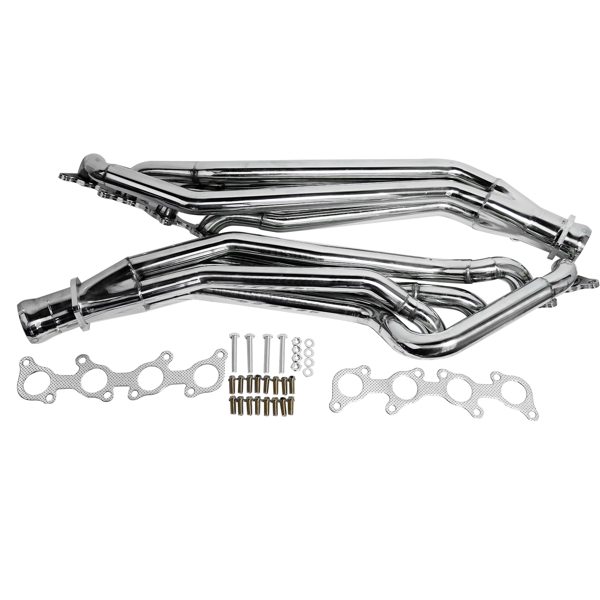 排气歧管 Stainless Steel Exhaust Header Set Polished for 2011-2016 Mustang GT 5.0L/V8-14