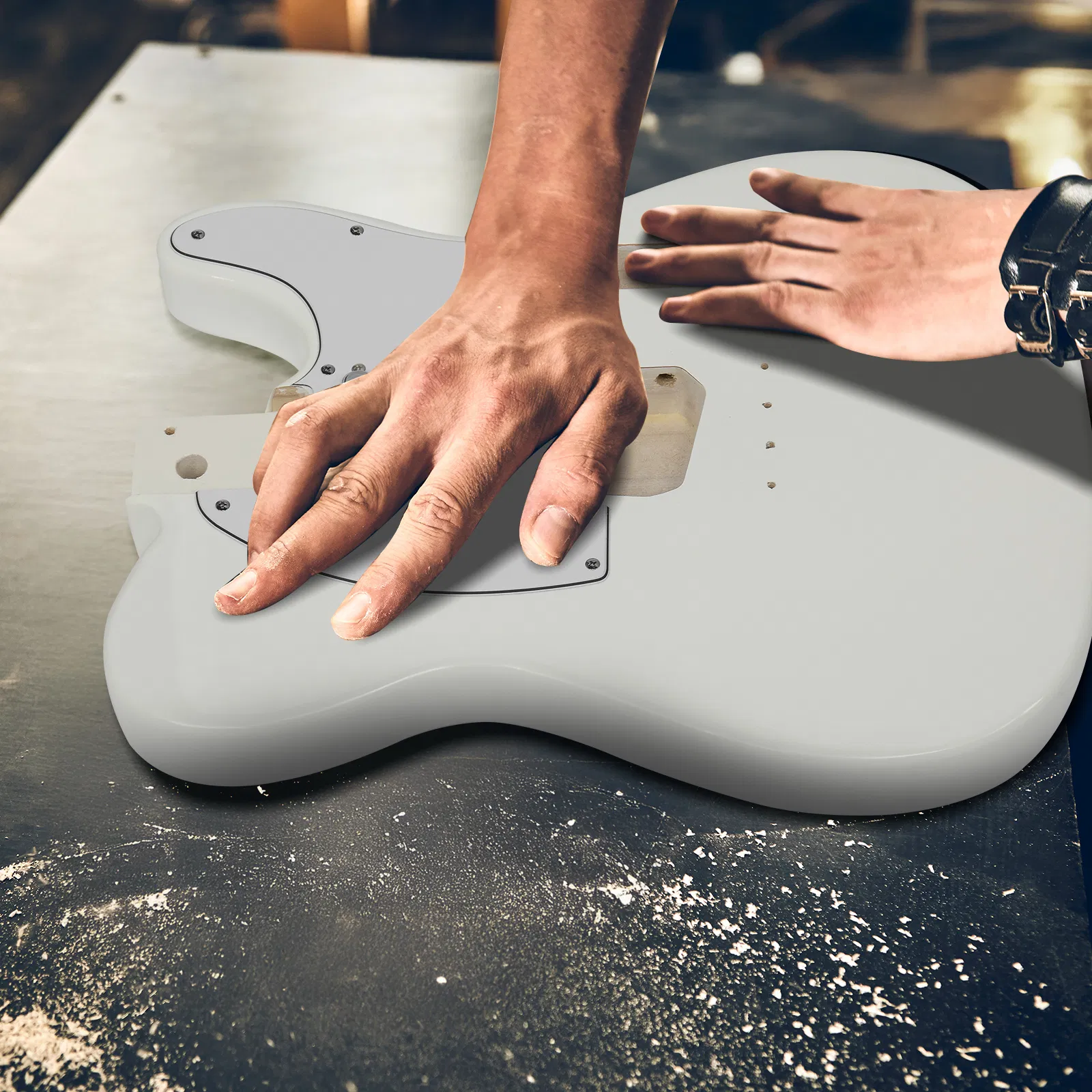 DIY 6 String TL Style Electric Guitar Kits with Mahogany Body, Maple Neck and Accessories White image 7