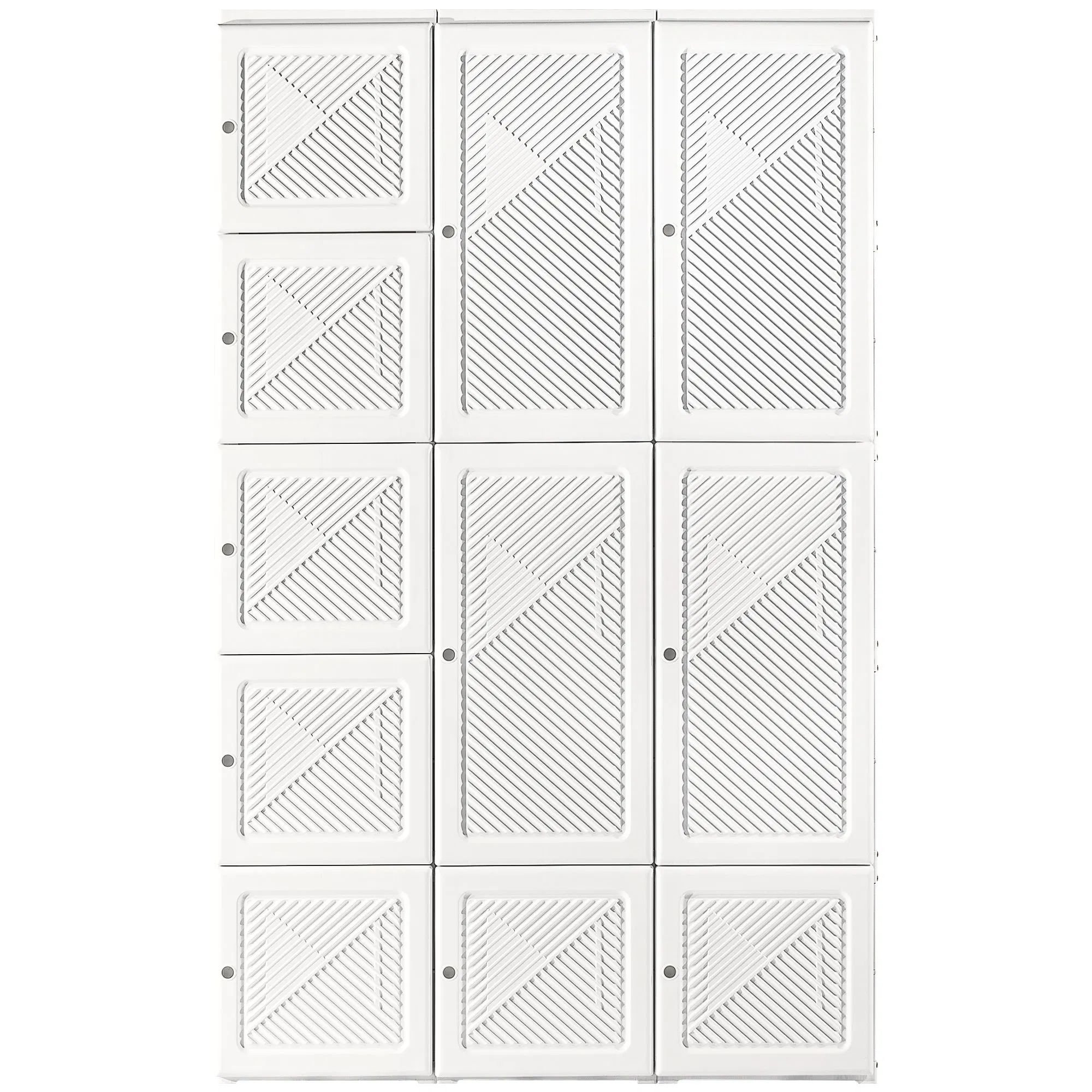 Portable Wardrobe Closet, Folding Bedroom Wardrobe, Clothes Storage Organizer with 8 Cube Compartments, White