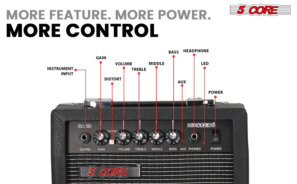 5 Core Guitar Amp Electric Portable Mini Amplifier w Built in Speaker Aux Headphone Jack image 17