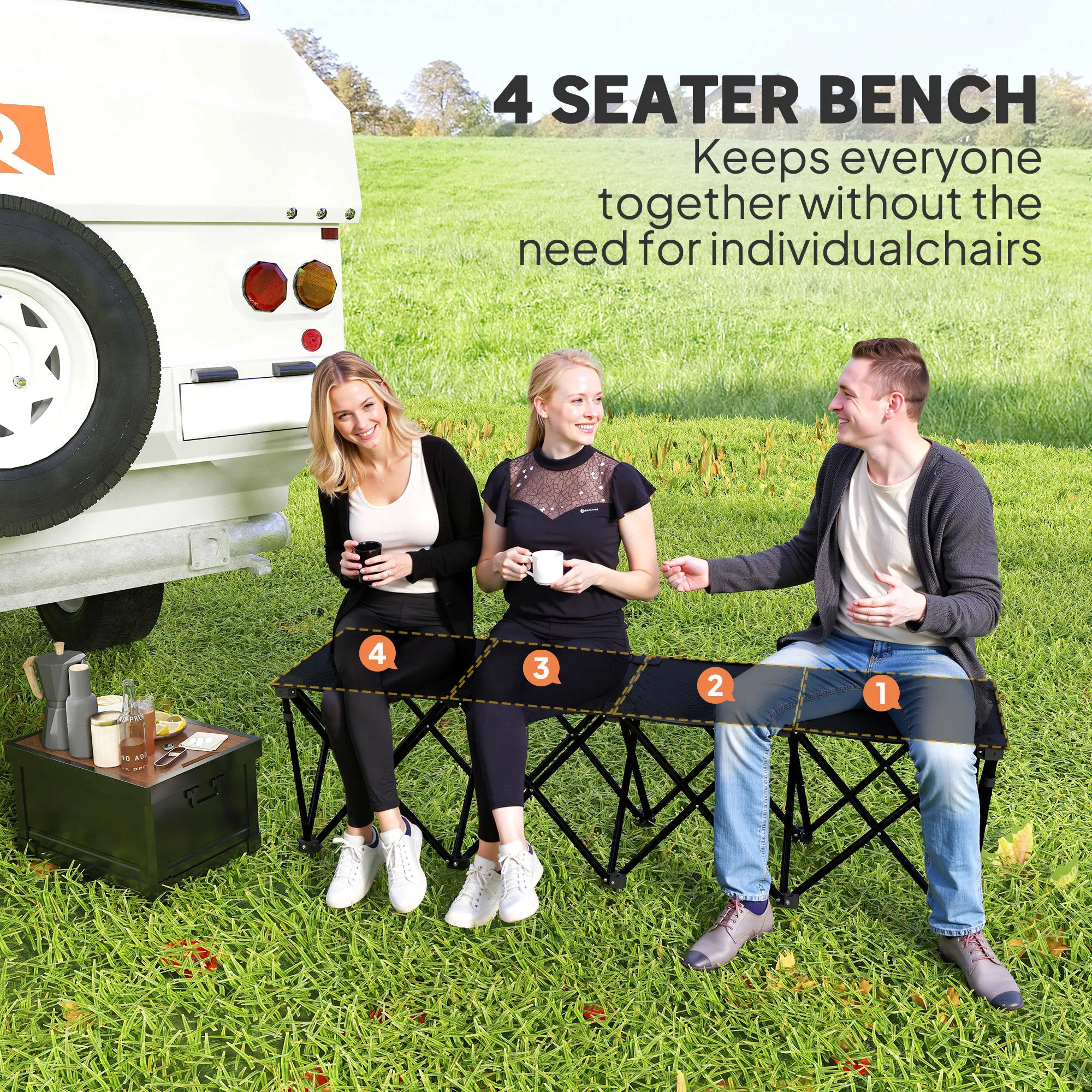4-Seater Folding Camping Bench, picture 3 of 5