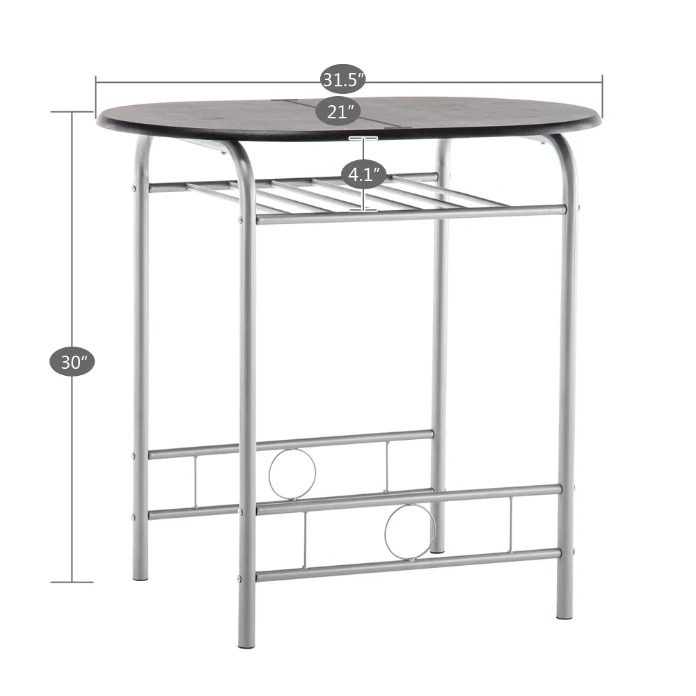PVC Breakfast Table (One Table and Two Chairs) Black image 6