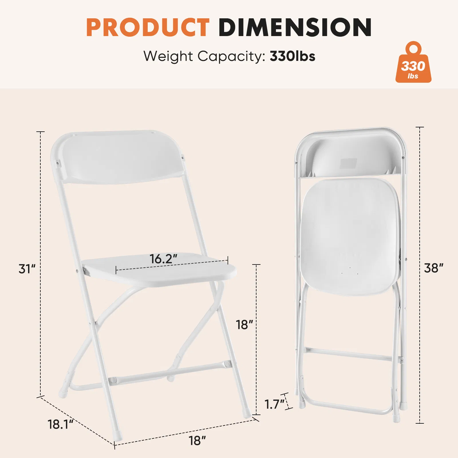 Folding Chair, Indoor Outdoor Portable, Stackable for Events, Offices, Weddings, Picnics and Restaurants image 3
