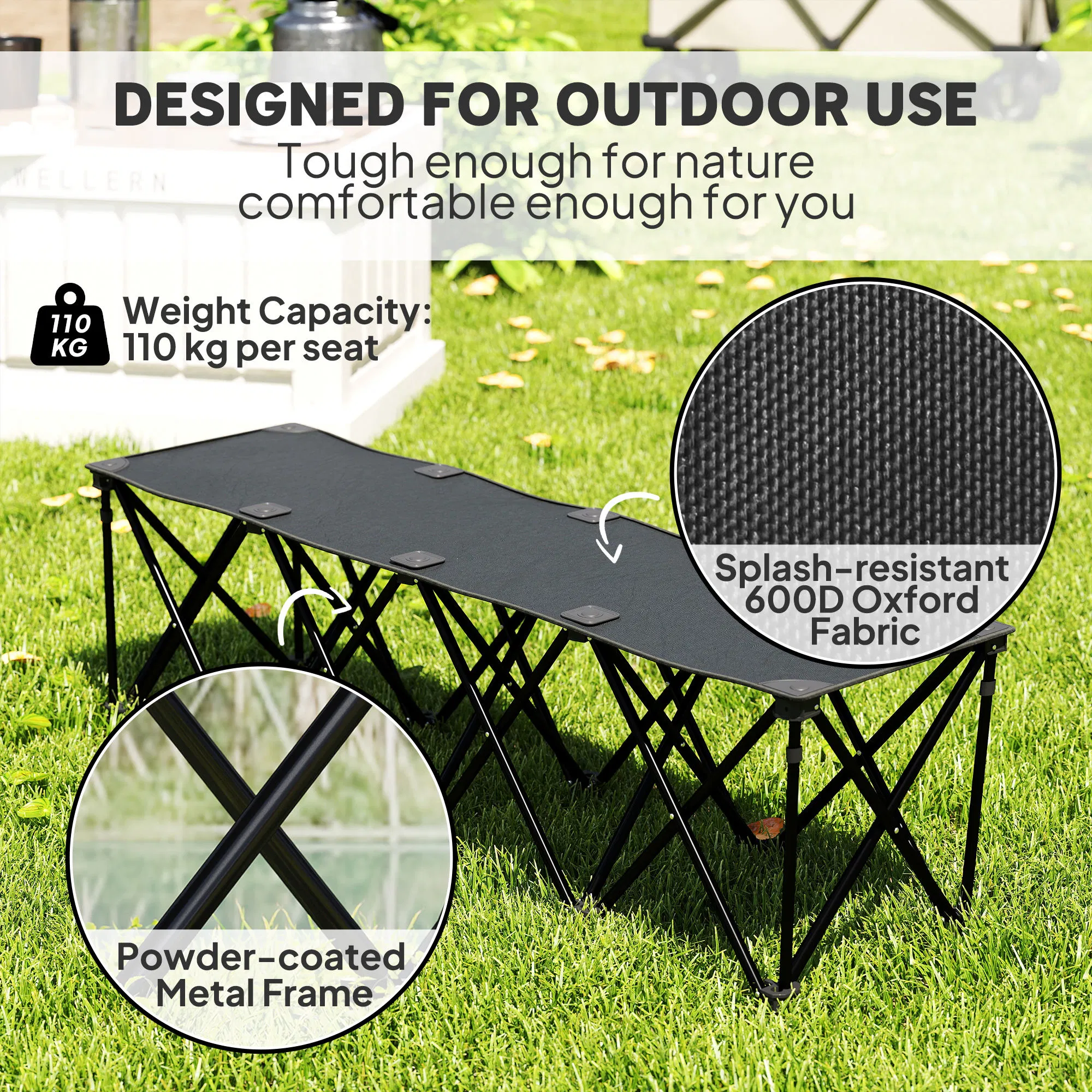 4-Seater Folding Camping Bench, picture 2 of 5