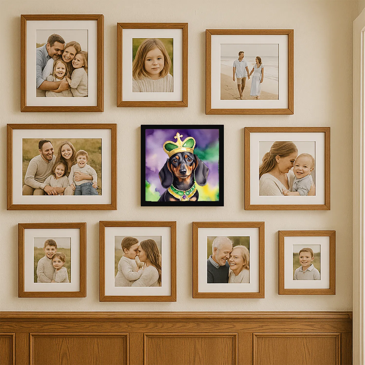 Framed Metal Print, Dachshund Mardi Gras, picture 3 of 4