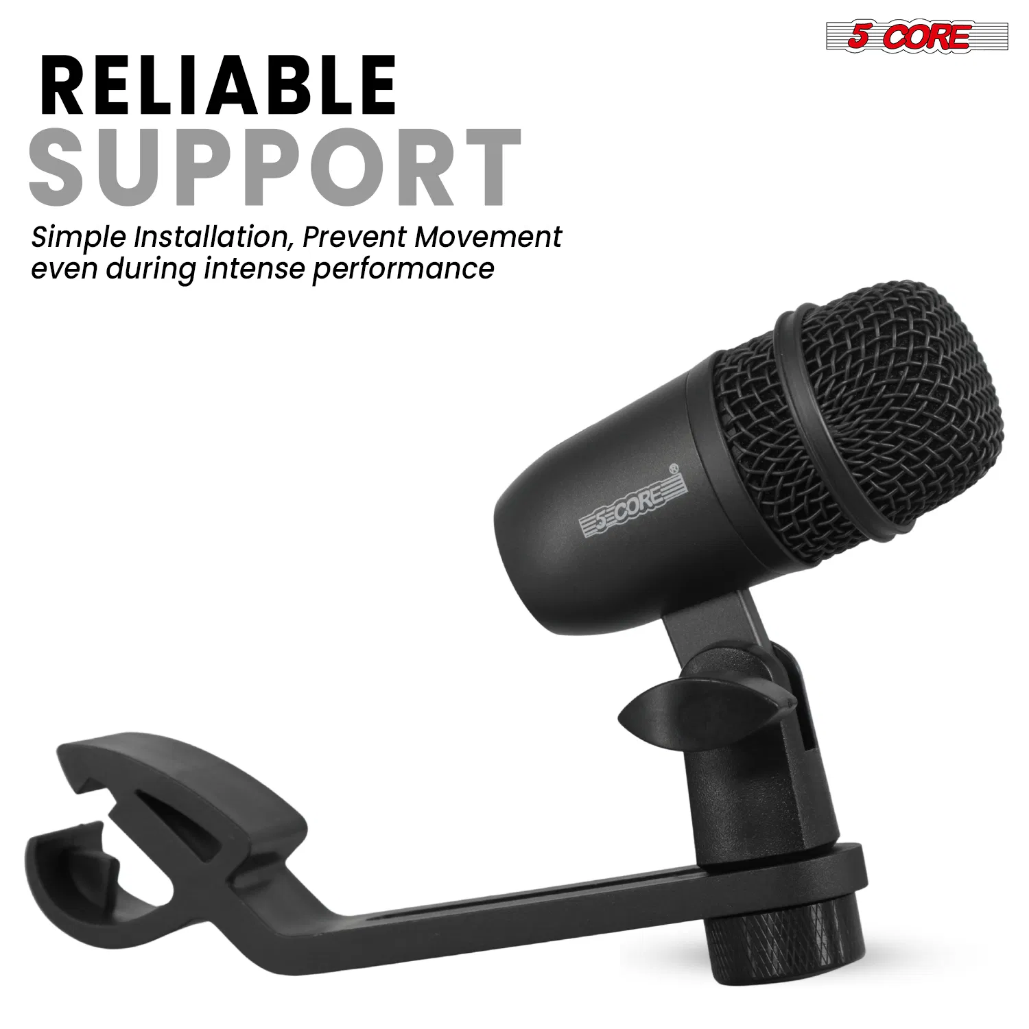 5 Core Drum Microphone Kit 9Pc All Metal Drummer Mics Tom/Snare & Cymbals Wired Instrument Drums Set image 12