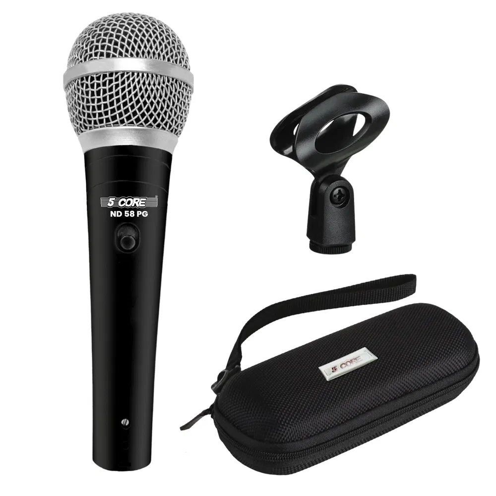 5 CORE Professional Dynamic Vocal Microphone Neodymium Cardioid Unidirectional Handheld Mic for Singing Karaoke Steel Mesh Grille Metal Body With ON Off Switch + 16ft Detachable Cable + Clip + Bag image 26