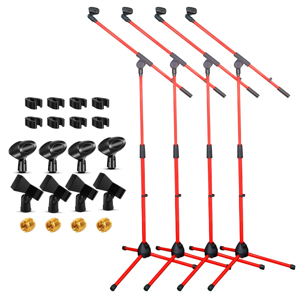 5 Core Tripod Mic Stand Floor 4Pcs Adjustable 18 to 72 Inches Sturdy Boom Arm Holder Microphone Stands Pedestal Para Microfono for Singing image 23