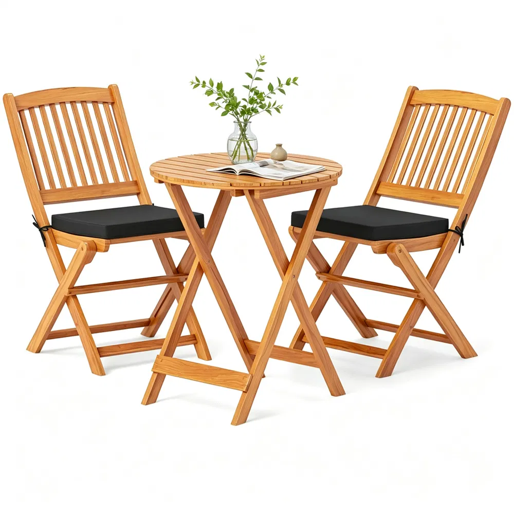 Acacia Wood Patio Bistro Set, picture 5 of 5