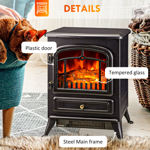 Electric Fireplace Heater LED Flame Fireplace Stove-11