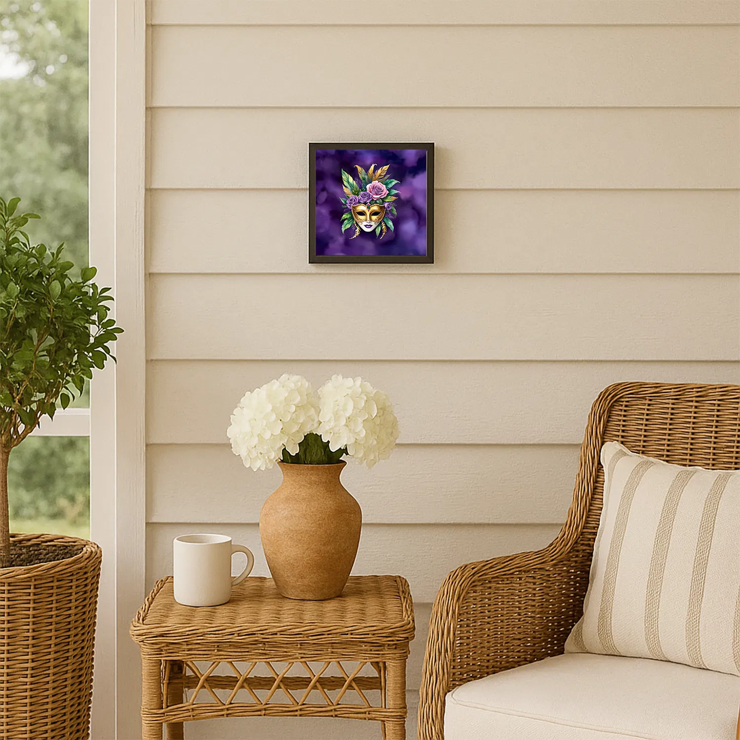 Mardi Gras Framed Metal Print, 8x8
