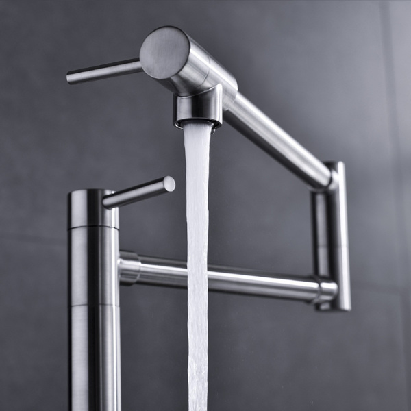  带加长柄的锅形填料水龙头Pot Filler Faucet Brushed Nickel Finish with Extension Shank-9
