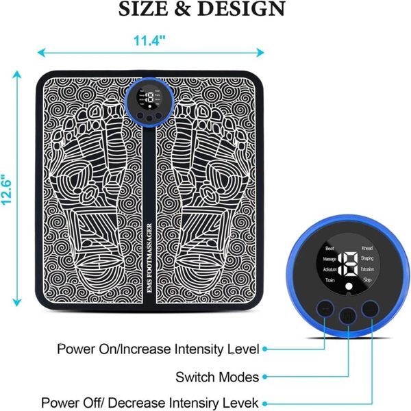 Electric Foot Massager Pad Blood Circulation Muscle Stimulator Mat 19 Levels and 8 Modes-Massage Mat(TK/TMEU for self-pickup)-13